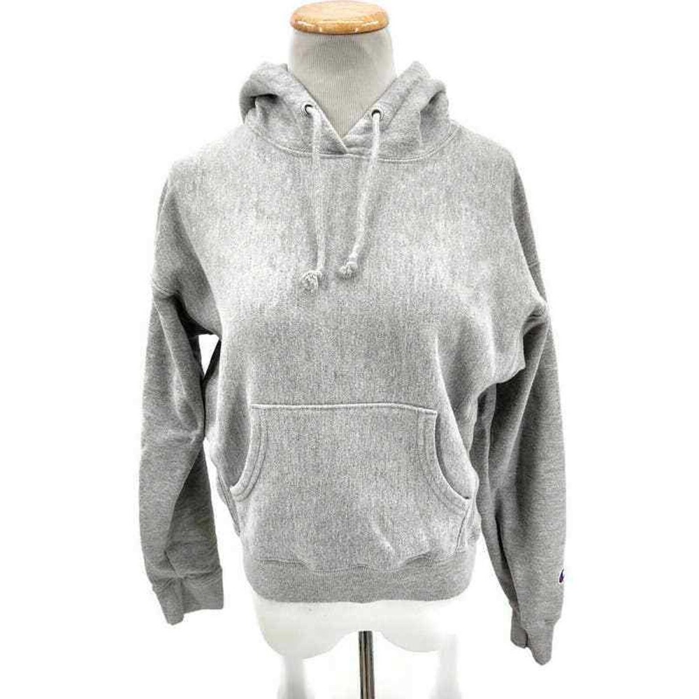Champion Reverse Weave gray cropped hoodie in size small